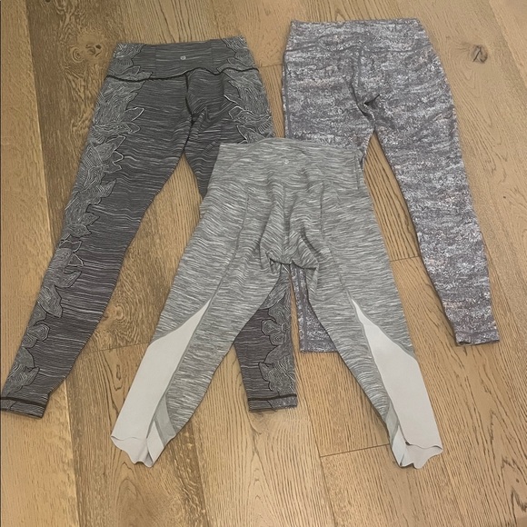 Lululemon Gray and White Kids Leggings - Picture 1 of 5